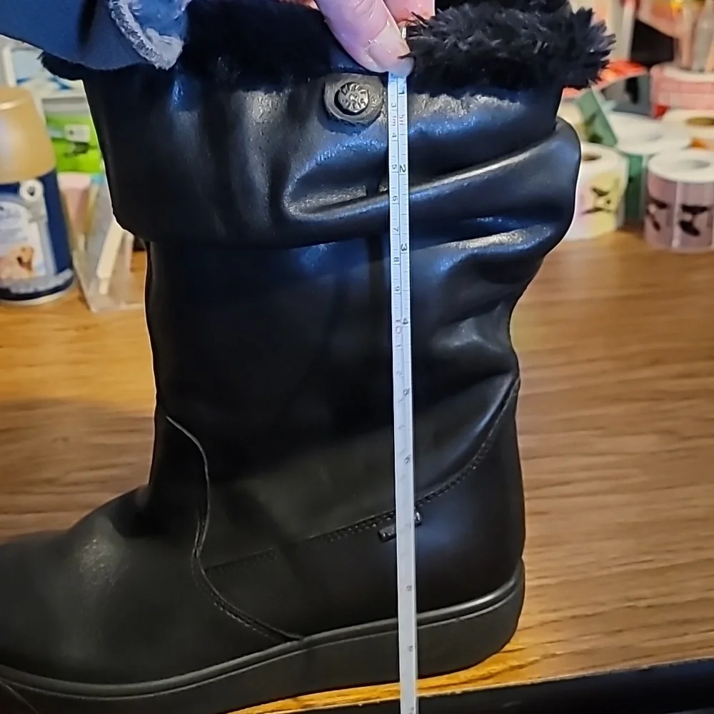 NEW IMAC-TEX Italian Winter Leather Fur‎ Lined Slouchy Boots Size 38 or 7